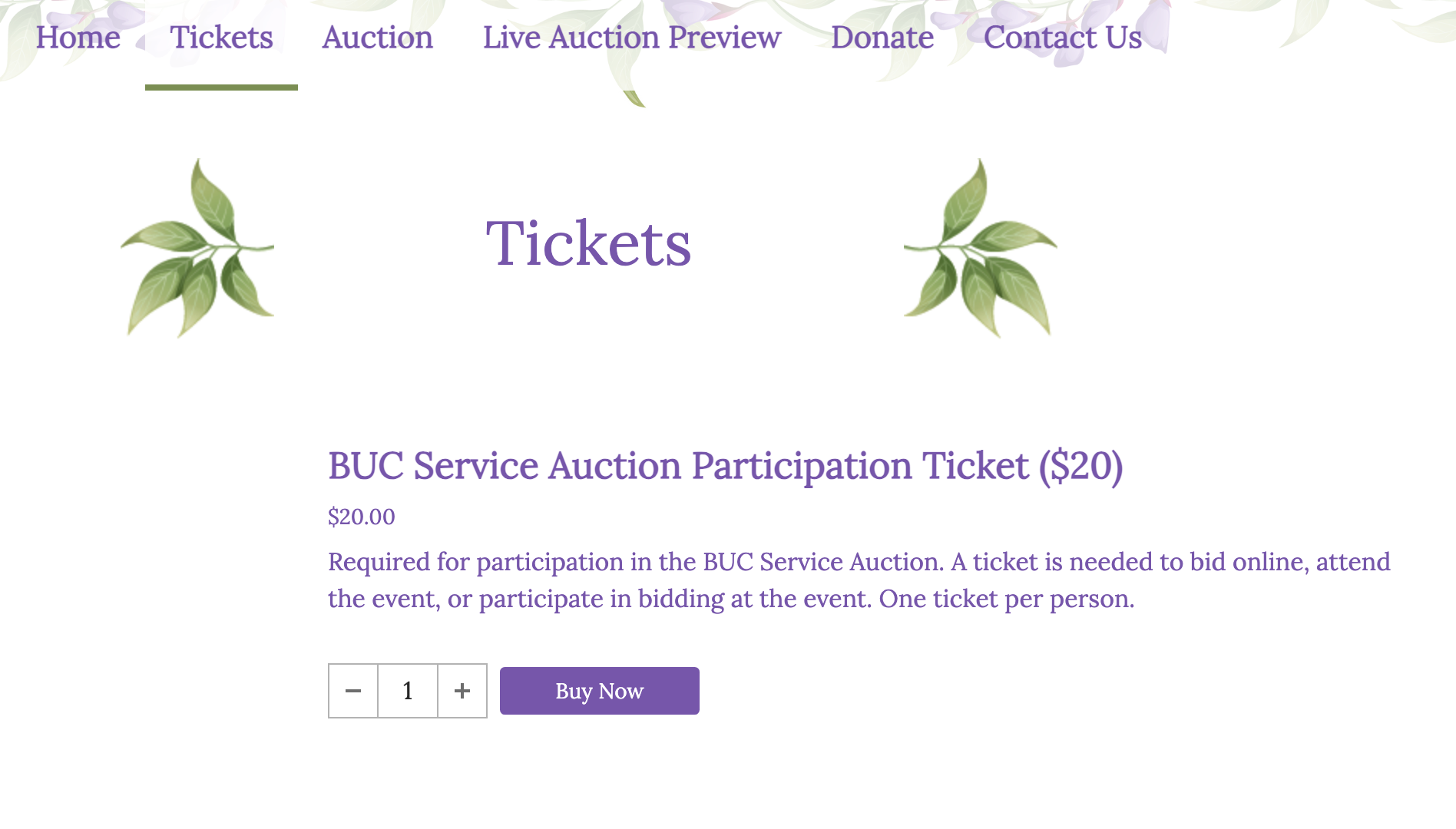 Buy Ticket Page